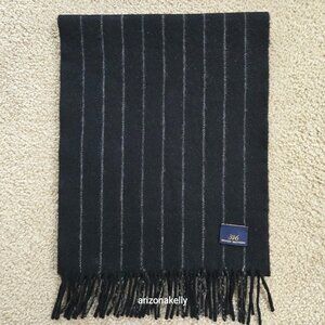 Brooks Brothers 346 Lambswool Black Pinstripe Scarf